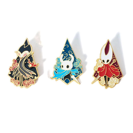 Generic Game Hollow Knight Pins Set for Backpack Enamel Pin 3 Styles - The Knight/Hornet/Grimm (Fandom Pin) Lapel Pin Backpack Collar Hat Badge Pin