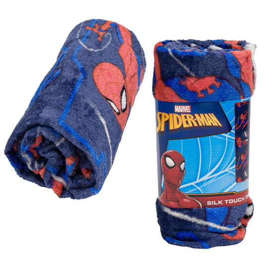 Northwest Spiderman Kids Bed Silk Throw Blanket 40"" x 50"" Single Blue 91898